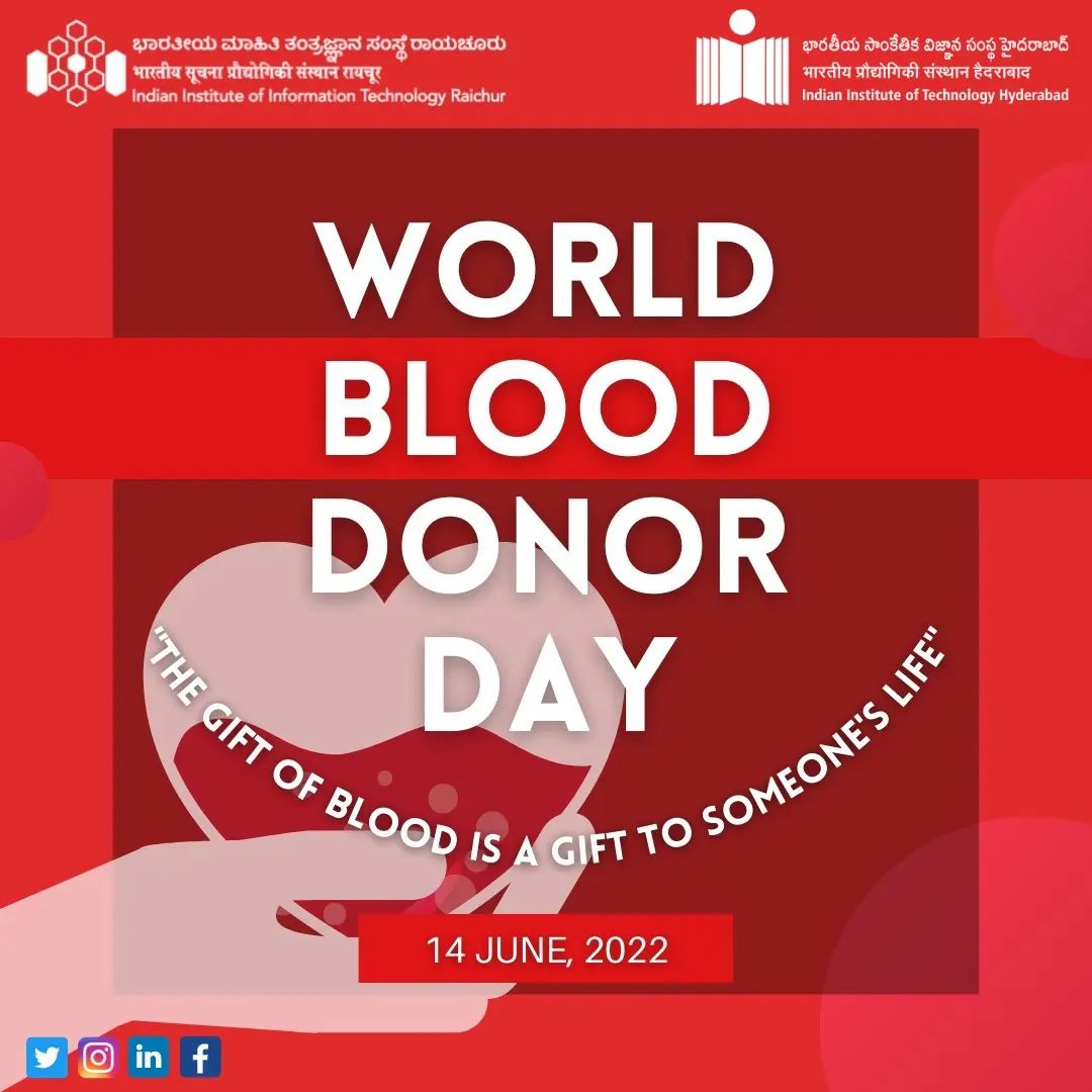 World Blood Donor Day '22 | News | IIIT Raichur
